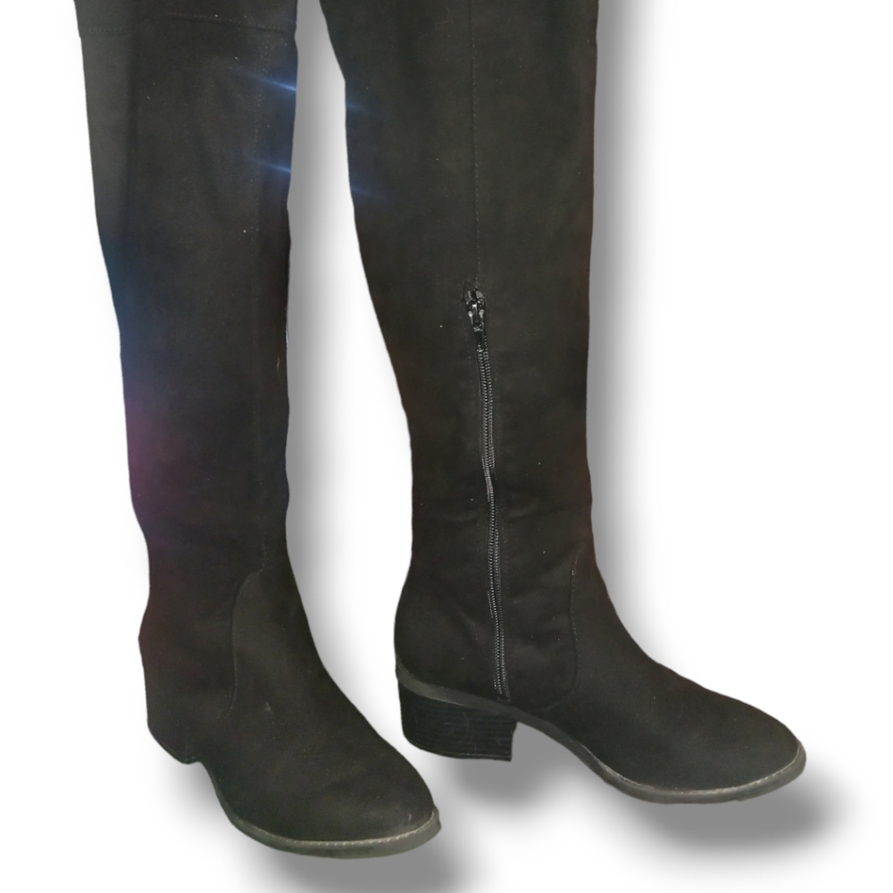 EXPRESS Over The Knee Faux Suede Boots - Black | Size 7 - Picture 5 of 16